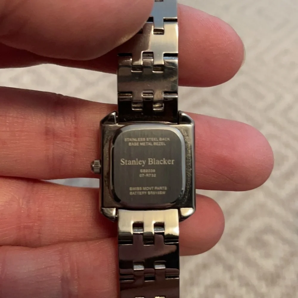 New Stanley Blacker Watch Silver Chain Band